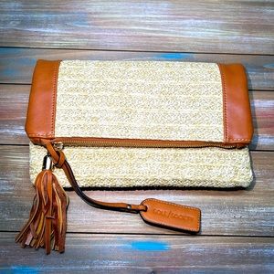 Sole Society Straw Clutch w Vegan Trim